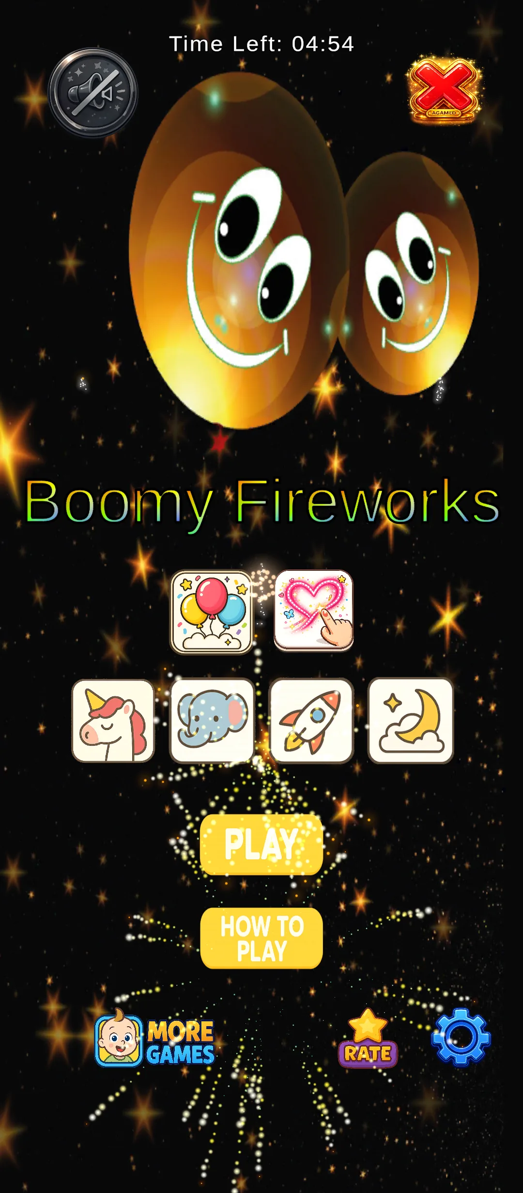 Boomy Fireworks ana menü