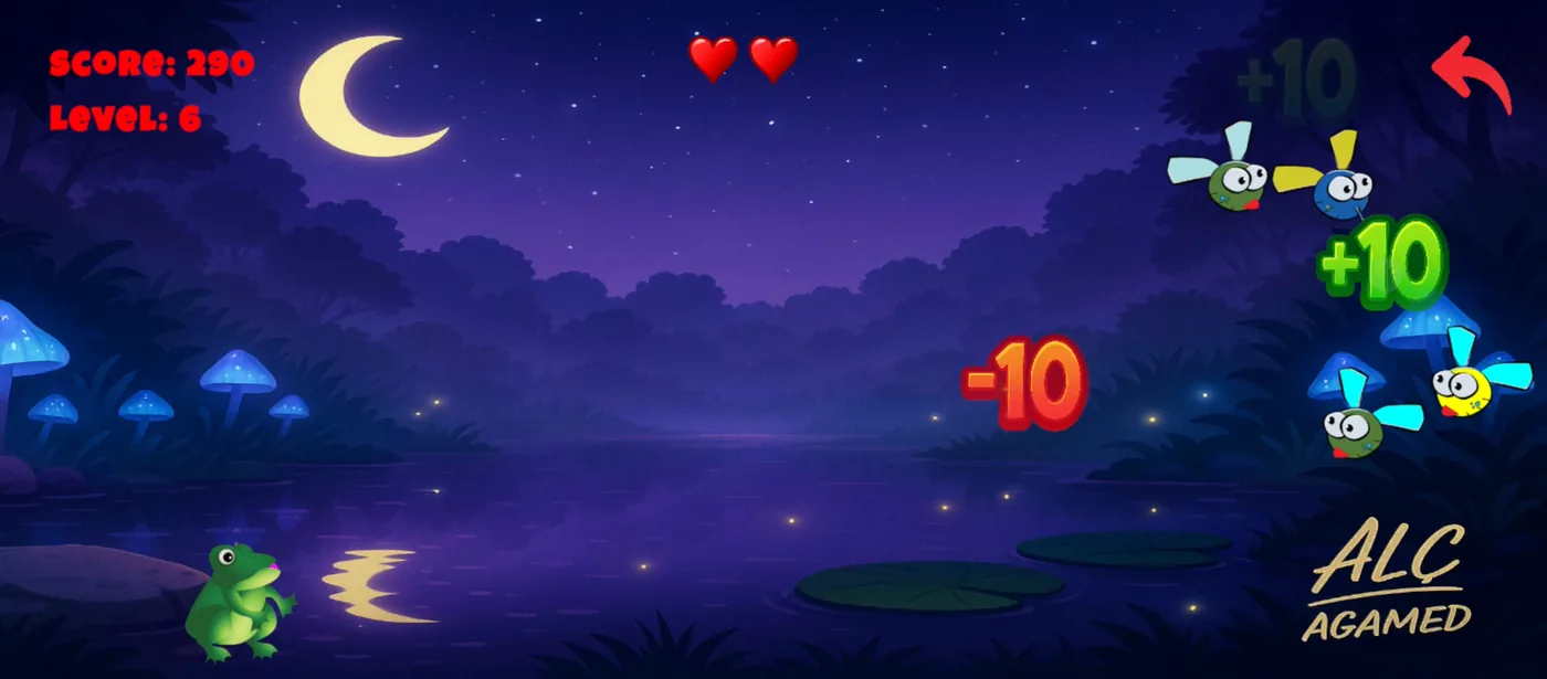 Funny Hunter Frog 6. bölüm — gece iniyor, arı on puana mal oluyor