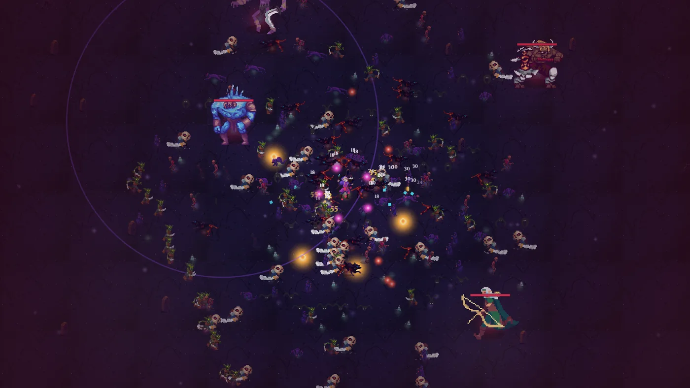 HORDELIGHT Endless Night mode — four Guardians at once in the void biome
